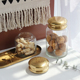 进口黄铜玻璃储物罐装饰糖果咖啡零食密封罐轻奢配饰北欧风个性