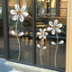 创意花卉墙贴纸推拉玻璃移门窗贴画服装店咖啡奶茶店橱窗装饰贴画