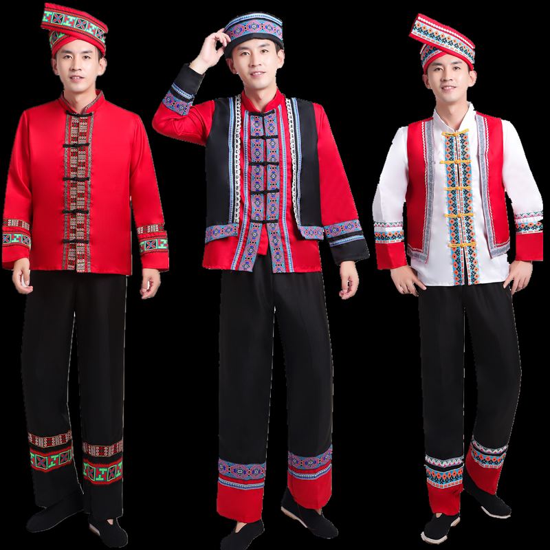 2021新款少数民族服装拉祜族男士成人歌舞表演服饰舞台舞蹈演出服