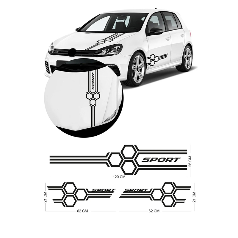 汽车个性车贴纸车门改装拉花运动风格蜂巢机盖车身引擎盖划痕贴花