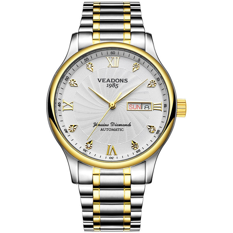 全自动机械表钢带防水时尚 潮流2019新款 商务男表 威顿正品 手表男士