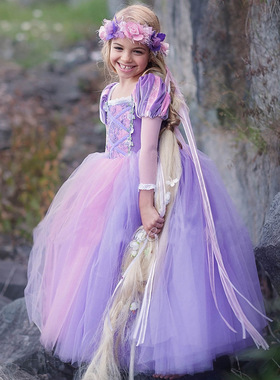 索菲亚公主裙儿童舞台服 长发公主礼服princess sophia costume