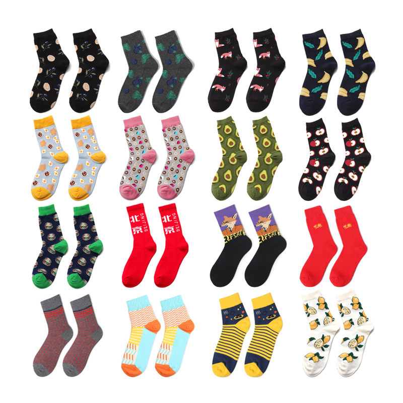 捡漏|男款女款彩色花袜子可爱卡通复古风网红ins学生青年个性创意