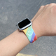 彩虹笑脸小众日系硅胶iwatch表带适用applewatch苹果SE手表234567