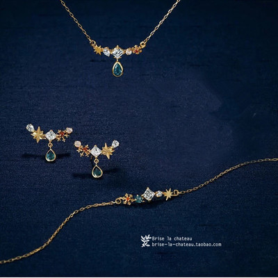 仲夏夜之梦925纯银复古日韩轻奢风项链手链耳环