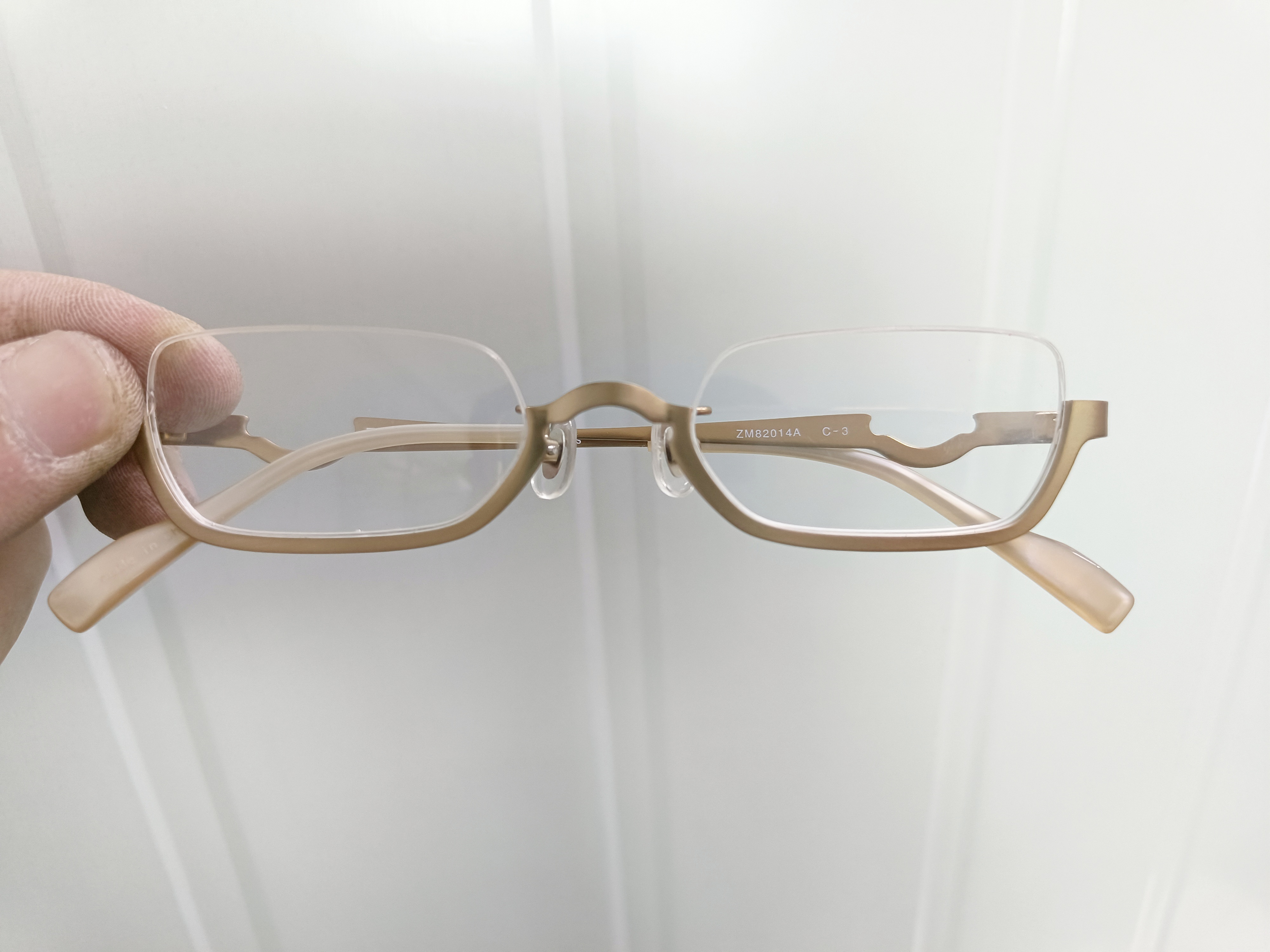 zoff倒半框香槟色小框镜面时尚眼镜 券后150元包邮