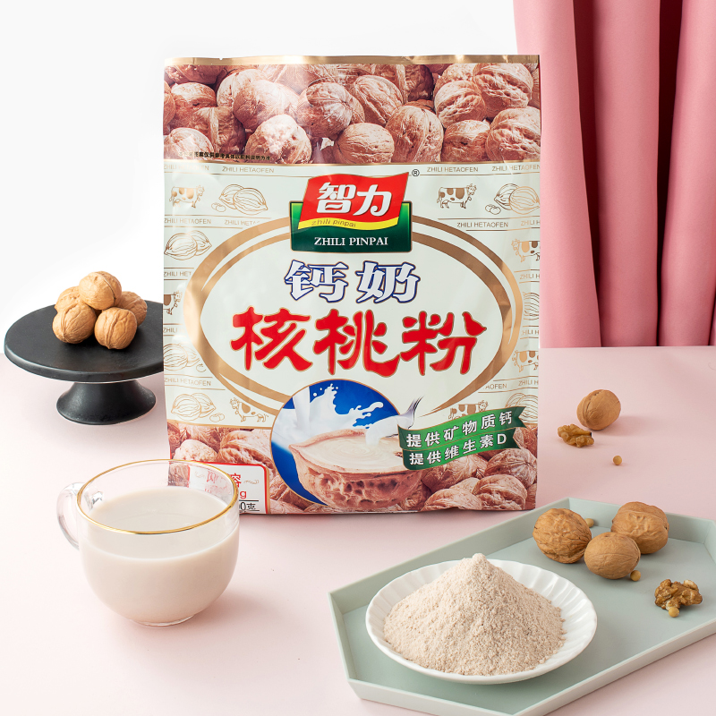 智力牛奶加钙奶核桃粉600g 17小袋装 学生白领健康营养早餐冲饮品