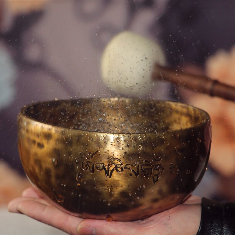 西藏藏香文玩的优惠券大全—颂钵音疗 纯手工西藏佛音碗转经铜钵磬spa