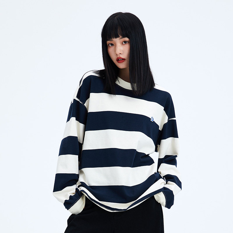 chaos balance 混乱平衡 2022新品宽松休闲条纹长t恤女情侣上衣女