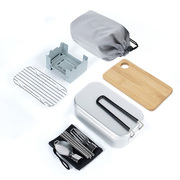 Outdoor cutlery set picnic camping cookware single soldier aluminum lunch box field survival equipment camping supplies full set