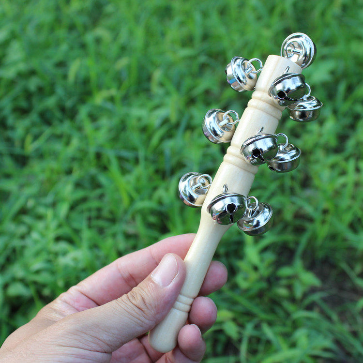 木制13铃串铃打击乐器手摇响铃棒铃
