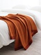 简约风休闲小盖毯午睡沙发装饰毛毯旅行毯样板间床尾搭巾桔色新款