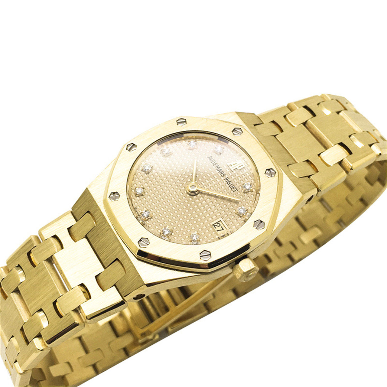 [9.0新]爱彼audemars piguet女士18k黄金石英腕表皇家橡树系列