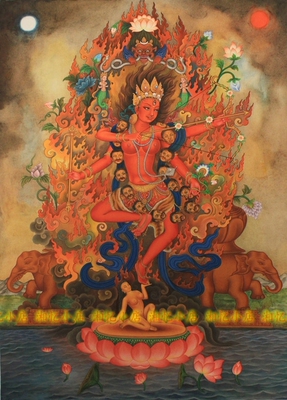 印花包邮新品法国dmc十字绣套件客厅佛堂唐卡爱情本尊作明佛母