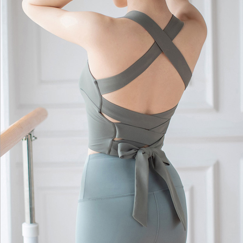 跑步防震运动内衣可外穿聚拢夏天健身文胸瑜伽美背绑带长款背心女