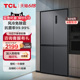 TCL 405L四门十字对开电冰箱风冷无霜节能家用变频一级大容量冰箱