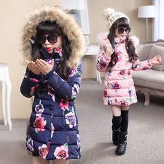 女童冬装棉衣中长款儿童装2016新款加厚棉袄女孩休闲韩版棉服外套
