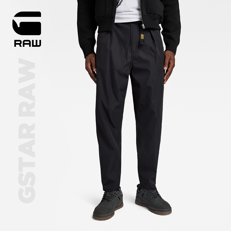 G-STAR RAW2024春季新男士通勤褶皱直筒宽松奇诺潮流休闲裤D24303