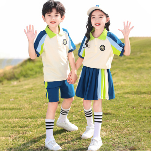 新款高货幼儿园园服夏季套装表演毕业班服中小学生校服夏装短袖运