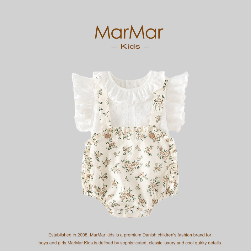 丹麦MARMAR KIDS婴儿夏季连体衣背带裤套装薄款ins女宝宝洋气哈衣