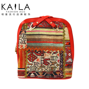 埃及商場裡chanel便宜嗎 KAiLA 埃及印象雙肩包 女民族風復古帆佈印花包 獨特設計款 chanel包包便宜