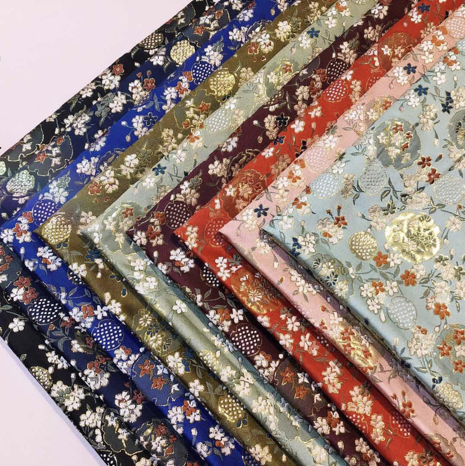 织锦缎布料面料服装唐装丝绸旗袍手工diy包包和风西镇织日系-泡美丽