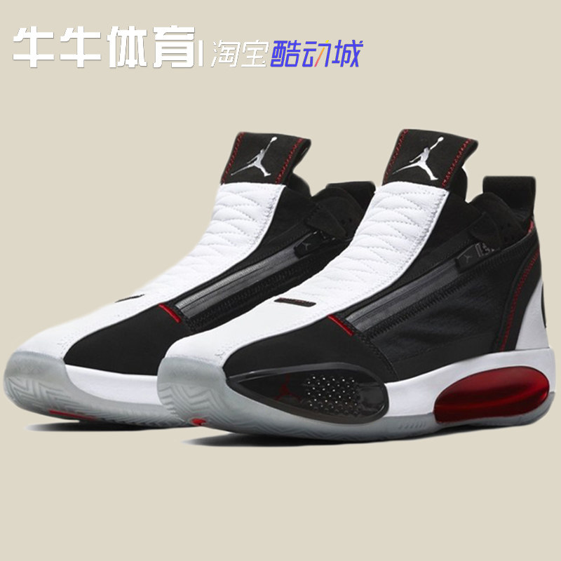 airjordan34全明星黑白红aj34男款镂空运动实战篮球鞋cu1548001