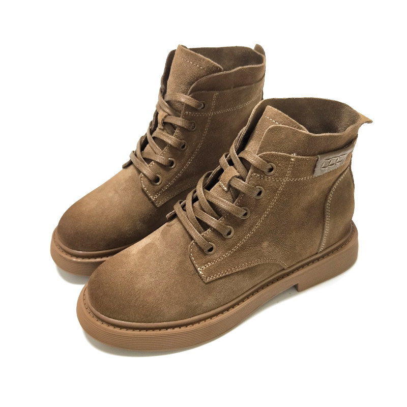 翻毛皮马丁靴女木草草木2019新款英伦风酷街头ins磨砂百搭小短靴