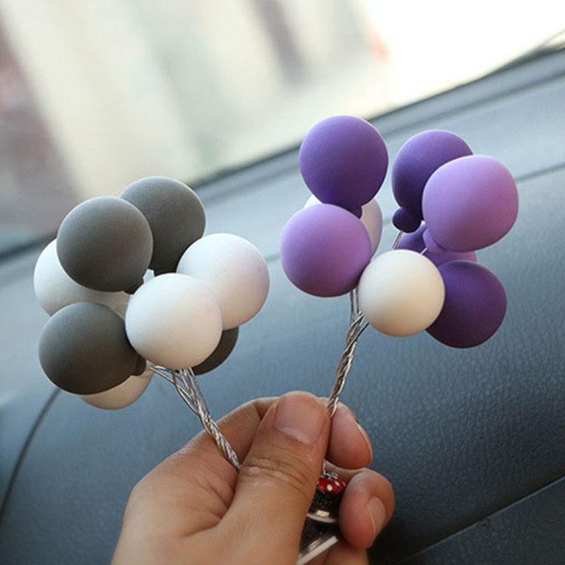 简约现代创意彩色气球圆形女神款汽车内饰车用车载中控台摆件男