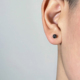 S925银黑色不规则图案耳钉男士单只养耳洞冷淡风女小巧个性高级感