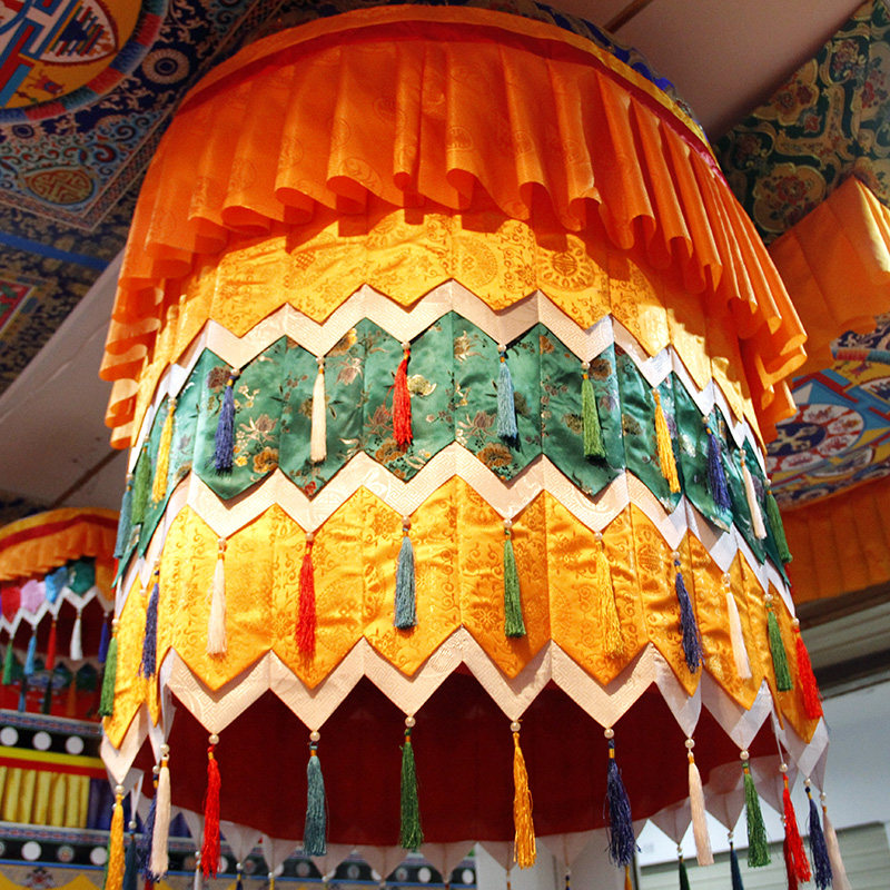 佛堂装饰品佛顶盖子藏式布料法会上师座顶部装饰伞盖寺院佛殿用品