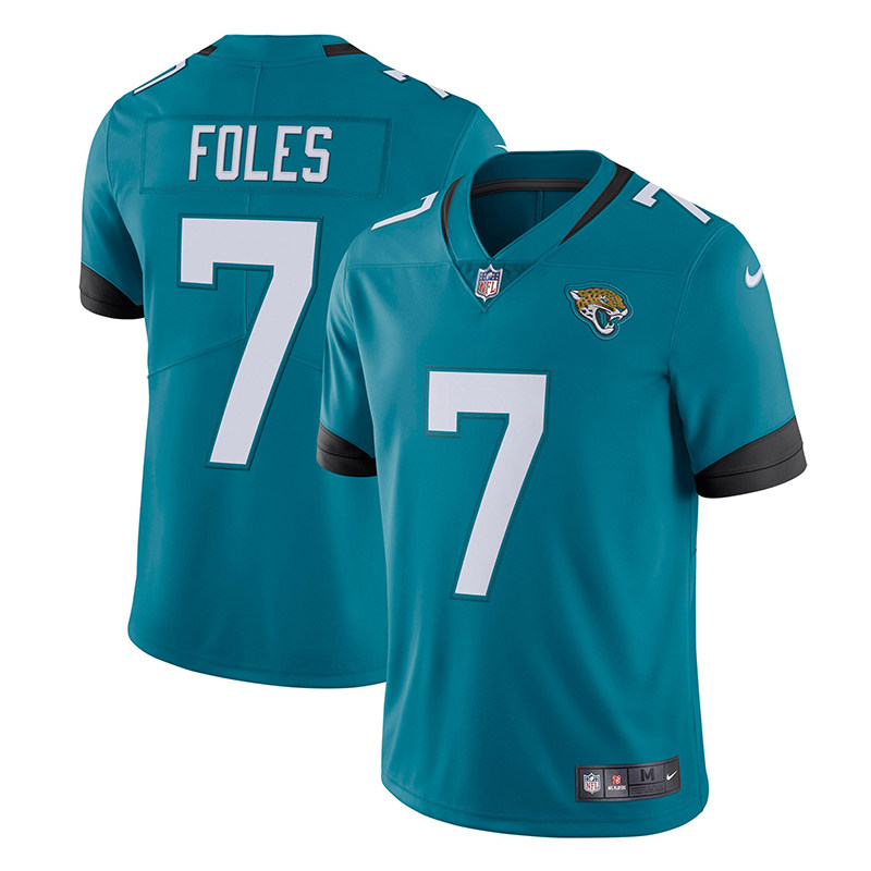 nfl杰克逊维尔美洲虎队 jaguars 7# foles 刺绣橄榄球球衣男