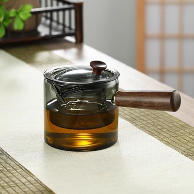 高硼硅耐热玻璃煮茶壶侧把壶煮茶器冲茶器带茶漏茶具套装直觉壶