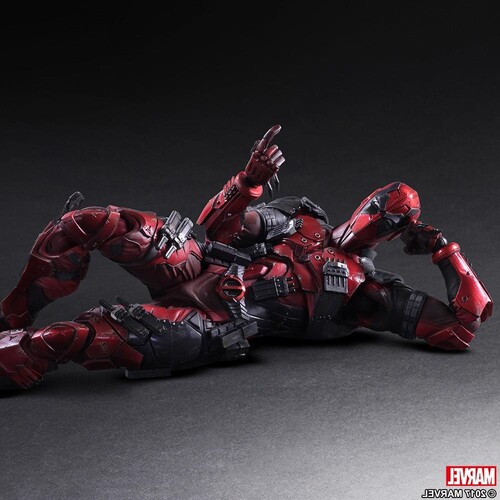 play arts改 漫威英雄 pa改贱贱死侍 deadpool 可动手办模型摆件_不