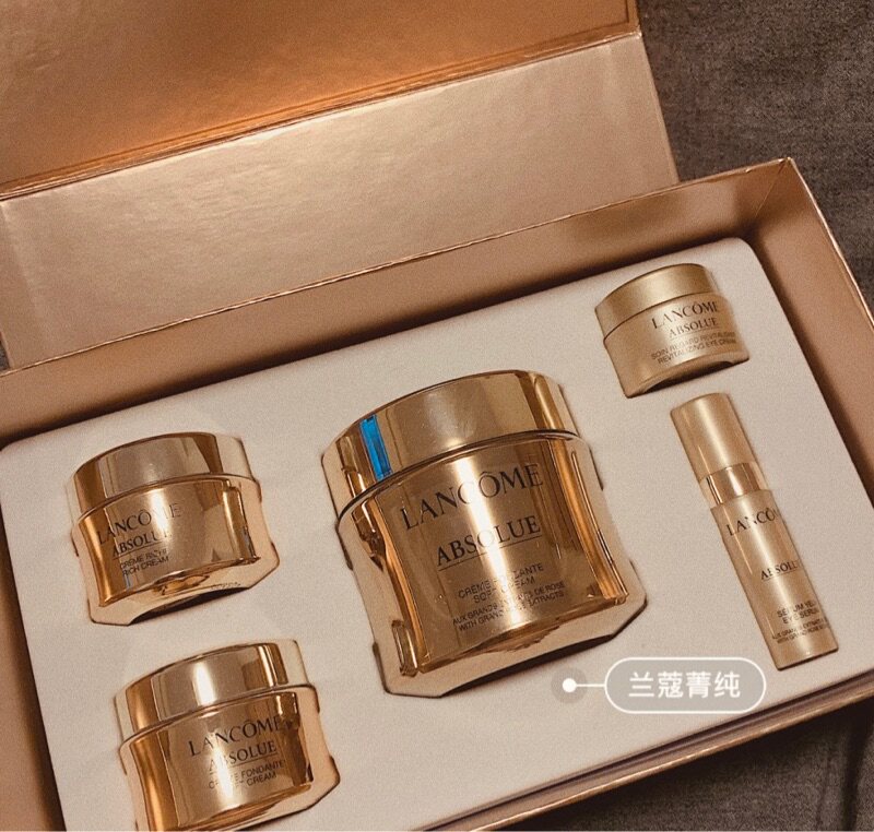 lancome兰蔻2020菁纯臻颜面霜圣诞5件套金色套装现货 丹麦专柜