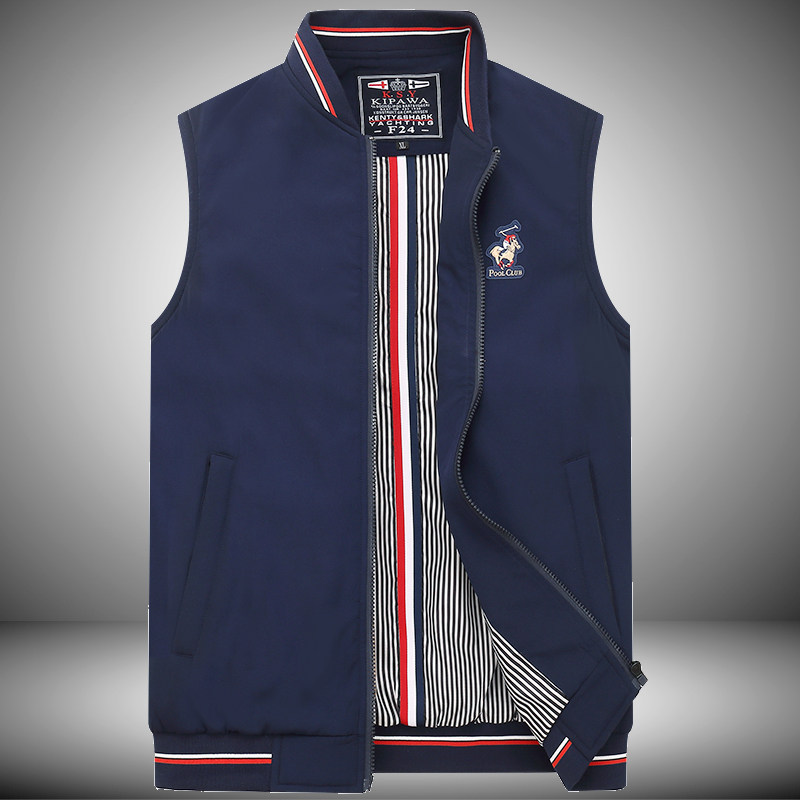 高端大牌保罗棒球领马甲秋冬马夹冬季厚款羽绒棉外搭坎肩polo休闲