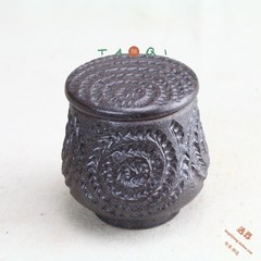 【逃器】 日式茶具 纯手工粗陶茶叶罐/普洱醒茶罐 "谷雨"高品质