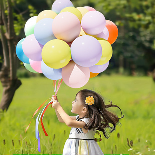 马卡龙气球儿童粉色系批发加厚派对装饰生日场景布置汽球多款彩色