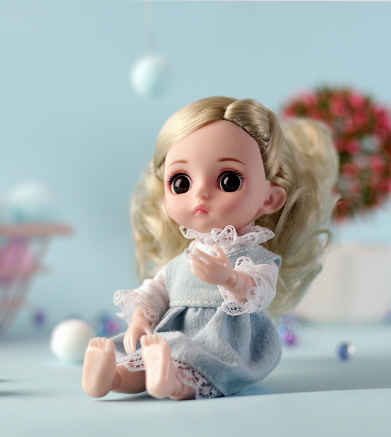 长发公主城堡玩具_16厘米手掌大叮小马长发洋娃娃套装可爱萌娃女孩