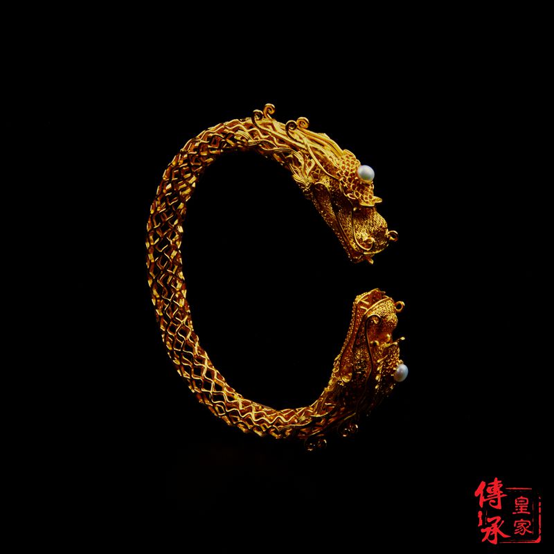 仿明代,累丝双龙首龙镯花丝镶嵌古代汉服配饰银镀金银镯子故宫|ruв категории Украшения,ювелирные изделия, браслет - от Buy2taobao.com для оказания профессиональной услуги покупки агента Taobao