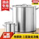 特厚三层复合底不锈钢桶带盖汤桶商用电磁炉桶特大汤锅卤肉桶炖锅