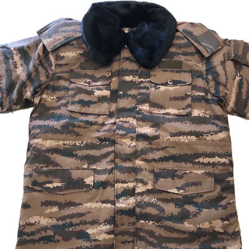 虎斑迷彩服 正品_正品19新式虎斑迷彩大衣特战大衣作训棉大衣冬季加厚