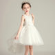 儿童公主裙女童白色拖尾连衣裙子花童婚礼服蓬蓬婚纱裙表演出服装