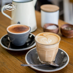 法国钢化玻璃冰咖啡杯澳白咖啡flat white 拿铁 卡布杯espresso