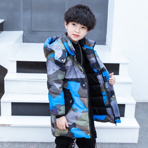 男童棉衣外套儿童2019冬装新款男孩子迷彩反季棉服6-12岁棉袄外套