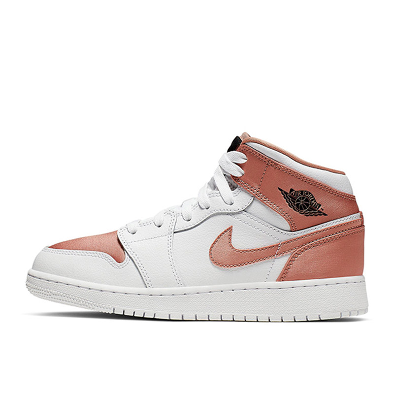 air jordan 1 mid aj1 玫瑰金 丝绸中帮 女子 篮球鞋 555112-190
