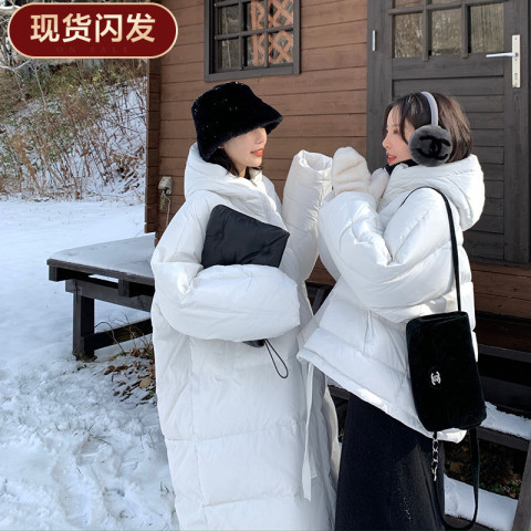 【现货闪发】FFAN泛泛 亮面加厚羽绒服女宽松百搭保暖白鸭绒外套