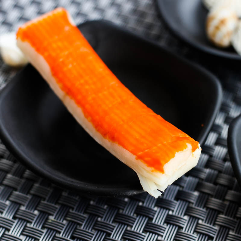 蟹柳日本进口零食 新鲜螃蟹肉即食北海道长脚蟹肉卷45g