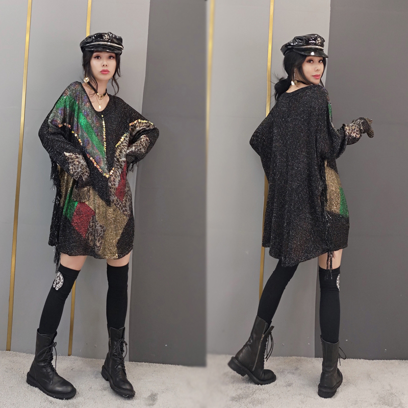 欧洲站2020春季新款时尚针织衫韩版长袖V领豹纹毛衣连衣裙女装潮在类目 女装/女士精品, 连衣裙中 - 来自Buy2taobao.com提供专业的淘宝代购服务