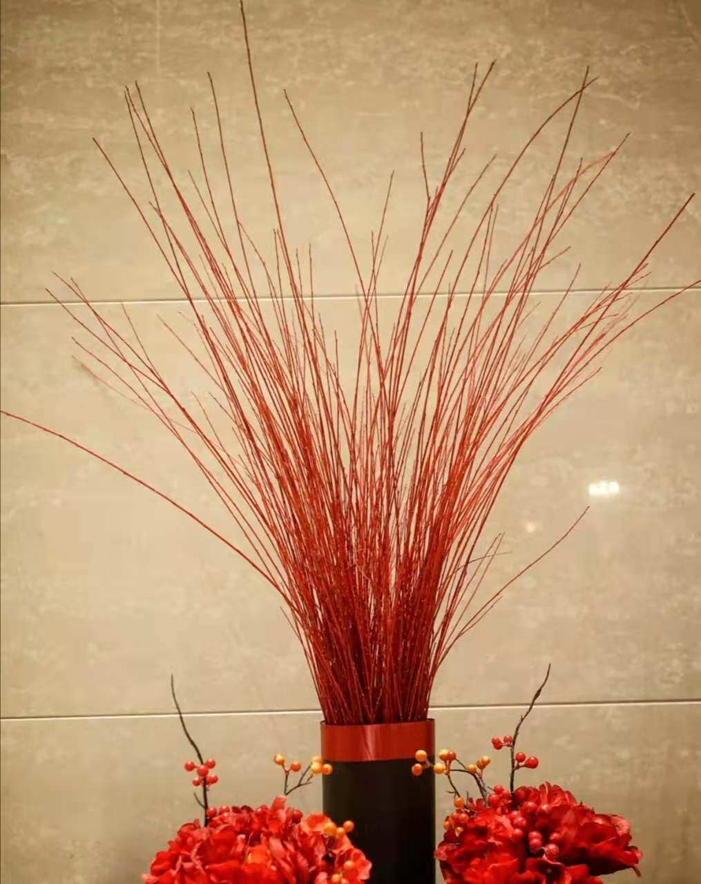 伊朗进口红柳瑞木鲜花枝天然红杆喜庆长根叶比日本吊钟马醉木好养